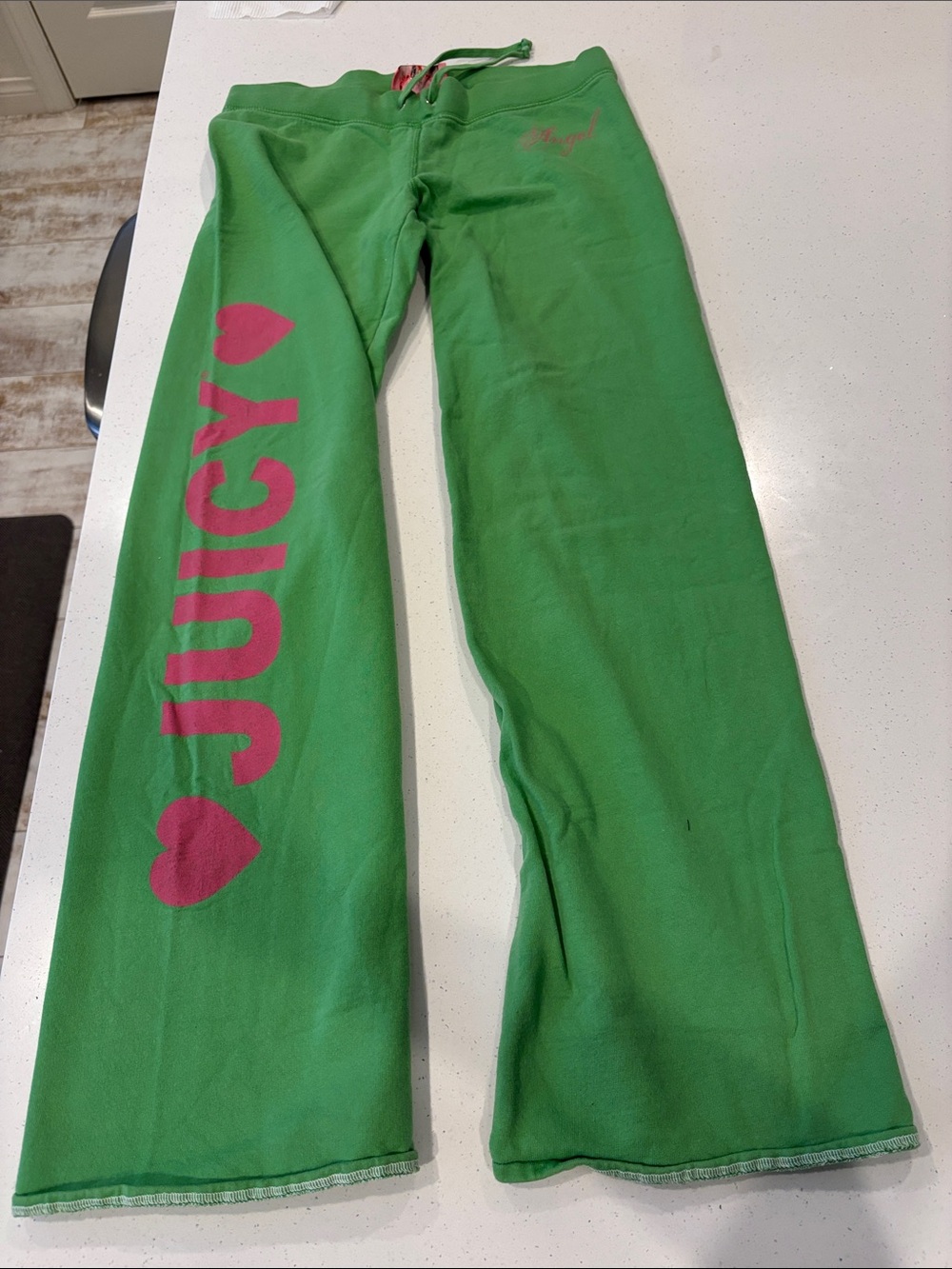 Juicy Couture Green Vintage Sweatpants with Pink Logo